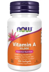 Zdjęcia - Witaminy i składniki mineralne Now Witamina A 10000 IU z oleju z wątróbek rybnych softgels suplement diety 